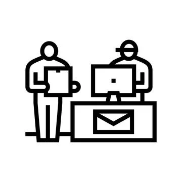 Post service line icon vector illustration Illustration