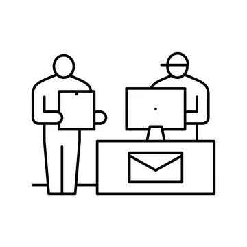 Post service line icon vector illustration Illustration