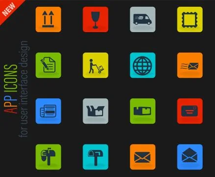 Post service simply icons Stock Illustration