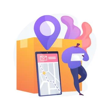 Post service tracking abstract concept vector illustration. Ilustração Stock