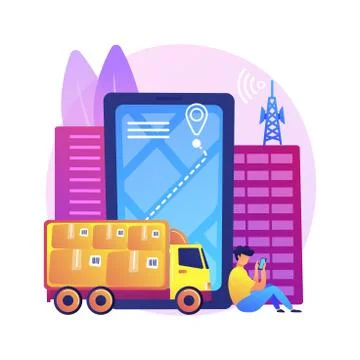 Post service tracking abstract concept vector illustration. Ilustração Stock