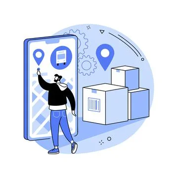 Post service tracking abstract concept vector illustration. Stock Illustration