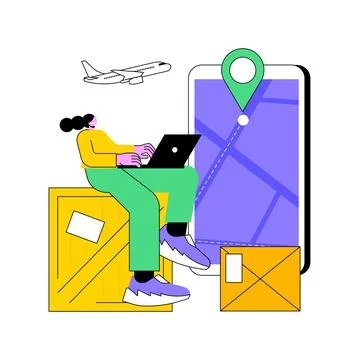 Post service tracking abstract concept vector illustration. Illustrazione stock
