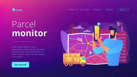 Post service tracking concept landing page 스톡 일러스트