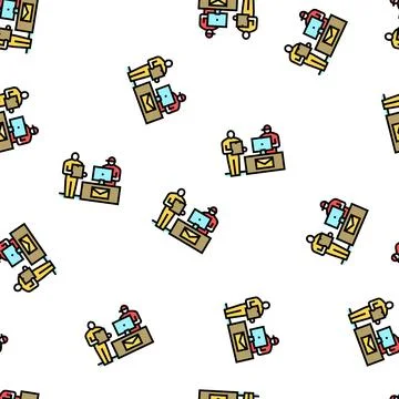Post service vector seamless pattern Illustration