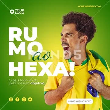 Post for Social Media Let's Go Brazil Towards Hex for Marketing Campaign In B PSD Template