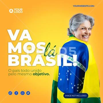 Post for Social Media Let's Go Brazil Towards Hex for Marketing Campaign In B PSD Template