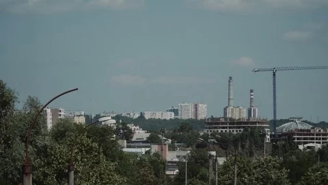 Post soviet town cityscape. Stock Footage 77155328