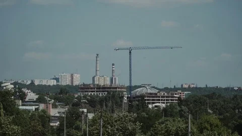 Post soviet town cityscape. Stock Footage 77155357