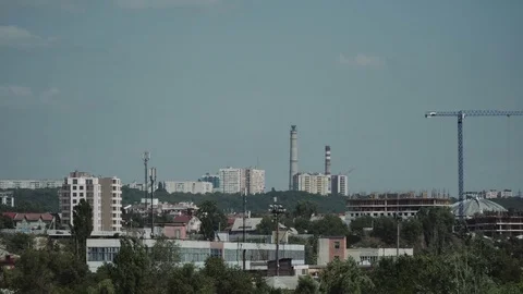 Post soviet town cityscape. Stock Footage 77155366