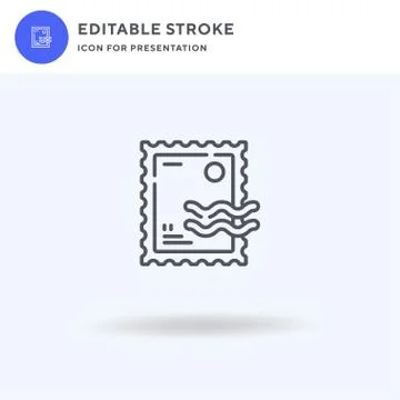 Post Stamp icon vector, filled flat sign, solid pictogram isolated on white,  Stockillustratie