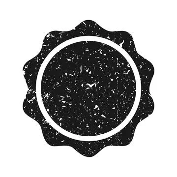Post stamp, label or badge. Grunge imprint and postmark. Brown vintage circle Stock Illustration