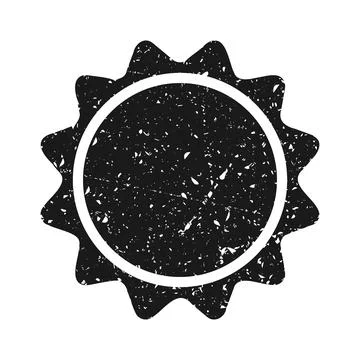 Post stamp, label or badge. Grunge imprint and postmark. Brown vintage circle Stock Illustration