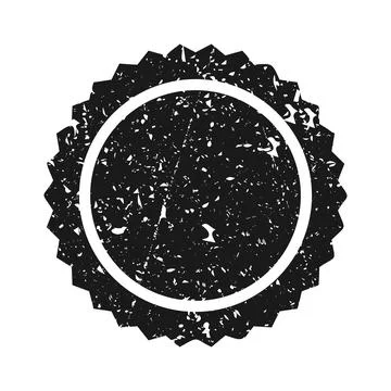 Post stamp, label or badge. Grunge imprint and postmark. Brown vintage circle Stock Illustration