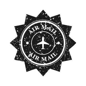 Post stamp, label or badge. Grunge imprint and postmark with text. Brown vintage Illustrazione stock