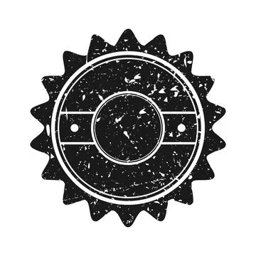 Post stamp, label or badge. Grunge imprint and postmark. Brown vintage circle Stock Illustration