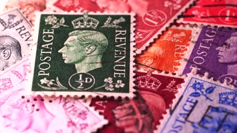 Post stamp rotating video King George VI Stock Footage 231580141