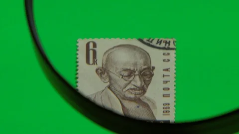 Post stamps Gandy. Green screen. Stock Footage 124085953