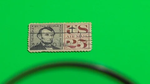 Post stamps Linkoln. Green screen. Stock Footage 124020151