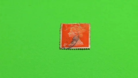 Post stamps queen. Green screen. Stock Footage 124020982