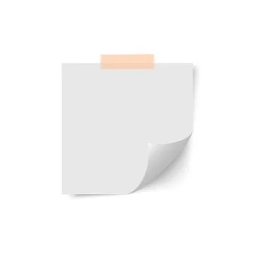 Post sticker with curled corner. Memo pin stick Stock-Illustration
