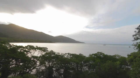 Post sunset pan at cape tribulation viewpoint Stock Footage 37096364