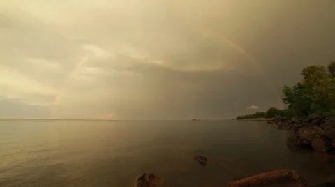 Post-thunderstorm rainbow Stock Footage 40460360