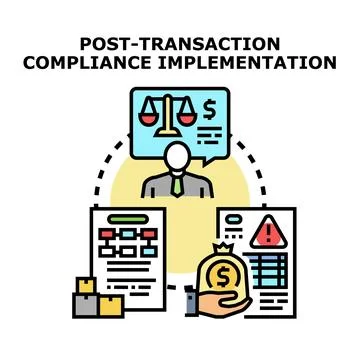 Post transaction compliance implementation and regulatory oversight イラスト素材