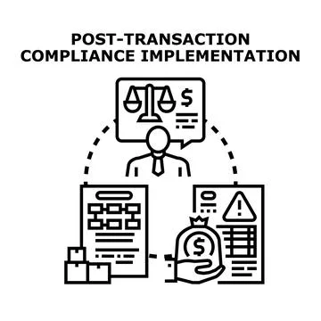 Post transaction compliance implementation and regulatory oversight 库存插图