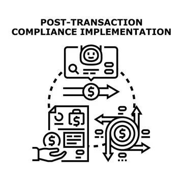 Post transaction compliance implementation process icon Stock Illustration