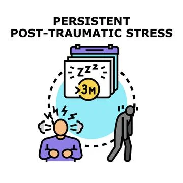 Post traumatic stress syndrome causing chronic anxiety insomnia Stock Illustration