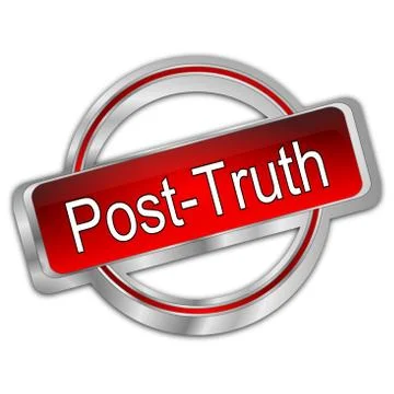 Post-Truth Button - 3D illustration Stock-Illustration