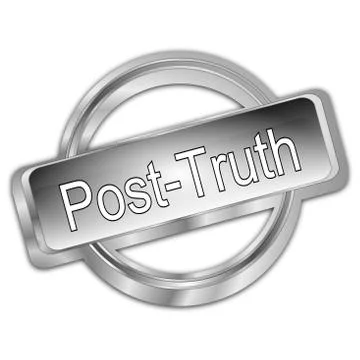 Post-Truth Button - 3D illustration Stock-Illustration
