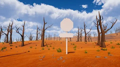 A post with two white panels, a round one and a direction in a natural sett.. Stock Illustration