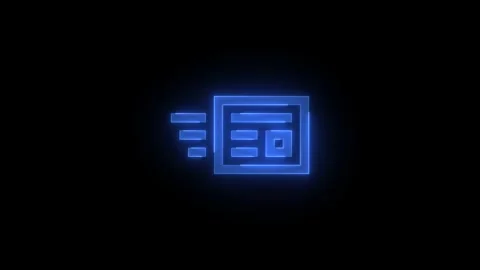Post update stroke icon glowing neon animation Stock Footage 289449889