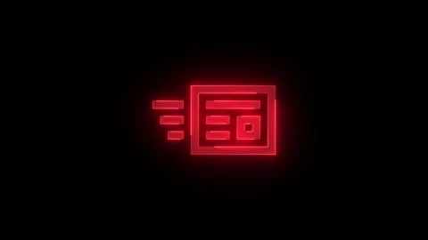 Post update stroke icon glowing neon animation Stock Footage 289449920