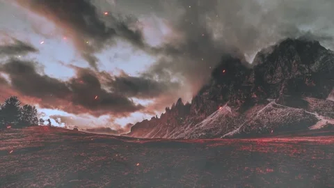 Post-war red painted land 4K Loop Stock Footage 287692181