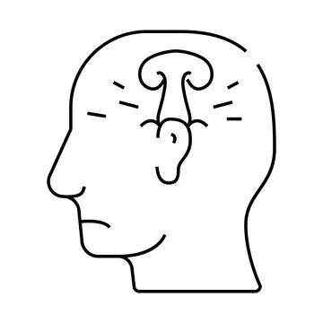 Post war stress or explosion neurosis line icon vector illustration Illustrazione stock