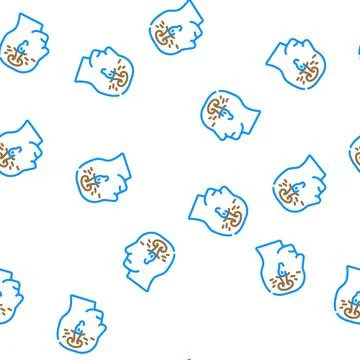 Post war stress or explosion neurosis vector seamless pattern Illustrazione stock