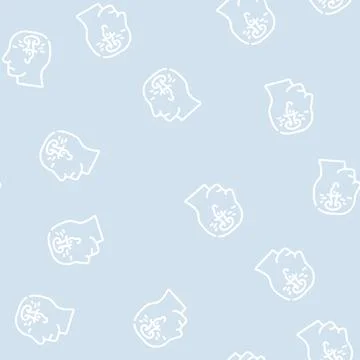 Post war stress or explosion neurosis line vector seamless pattern Illustrazione stock