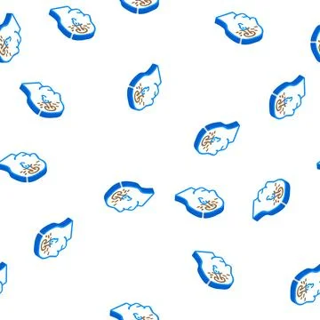 Post war stress or explosion neurosis isometric icon seamless pattern Ilustración de archivo