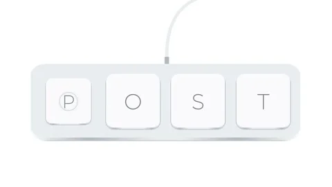 Post word written with computer buttons over white background Stock Footage 205144930