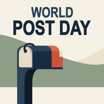 Post world day mailbox Stock Illustration