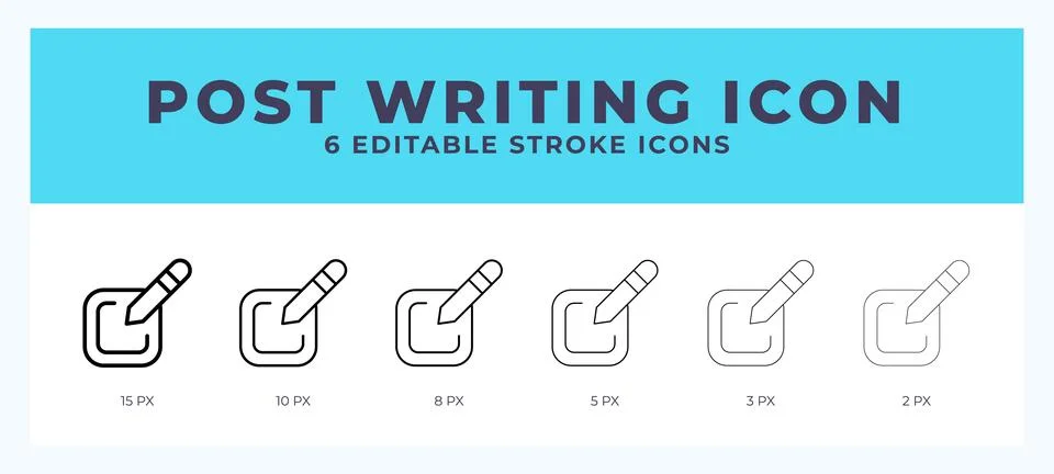 Post writing vector icon. With different stroke vector illustration. Illustrazione stock
