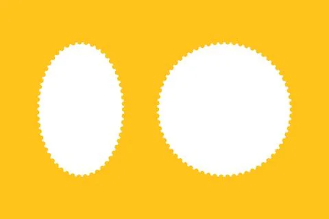 Postage round stamp frames. Empty borders for postcards, letters. Illustrazione stock