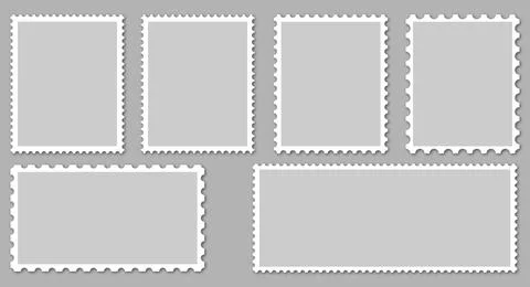 Postage stamp borders set Stock Illustration