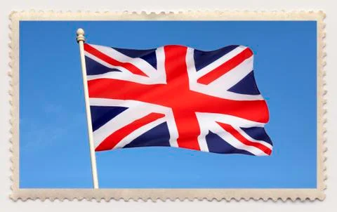 Postage stamp - British Flag Stock Photos