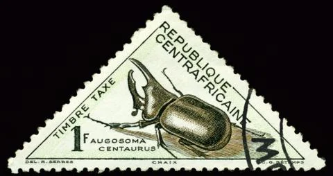 Postage stamp. Centaur beetle. Foto stock