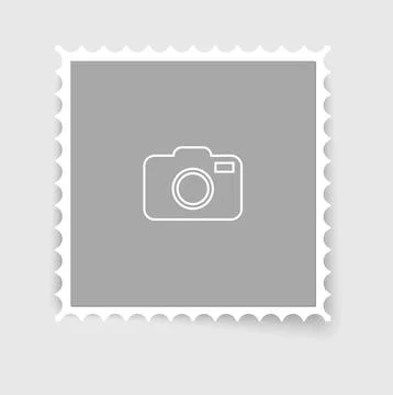 Postage stamp frame. Empty border template for postcards and letters. Blank Illustrazione stock