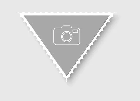 Postage stamp frame. Empty border template for postcards and letters. Blank Illustrazione stock